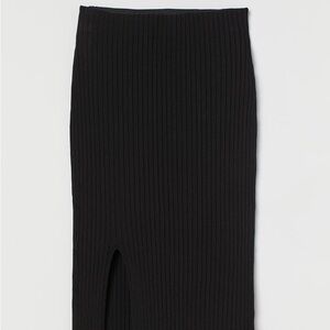 Black Rib-knit Skirt
